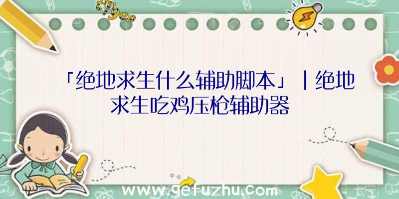 「绝地求生什么辅助脚本」|绝地求生吃鸡压枪辅助器